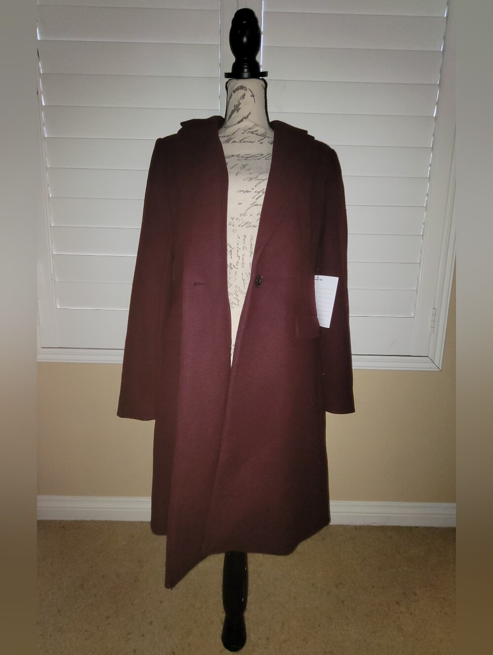 Ann Taylor Factory Rich Pinot Noir Long Coat – Size M